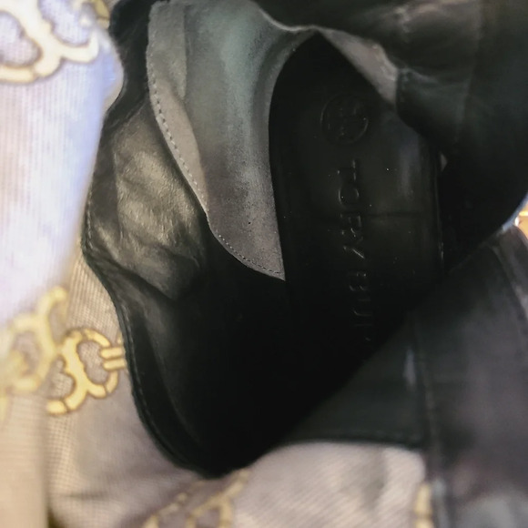 Tory Burch Brook Black Tumbled Leather Knee Boot - Picture 11 of 12